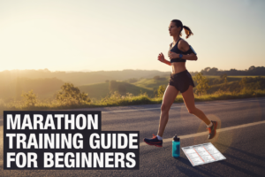 How to prepare for a marathon – beginner marathon training guide with runner practicing outdoors